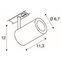 SLV 1-HV-phase-track luminaire ENOLA B TRACK SPOT, GU10 QPAR51, IP20, rotatable, swivelling, silver grey
