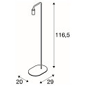 SLV Floor lamp FITU FL, E27, with switch, white