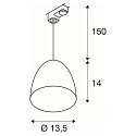 SLV 3-Phase pendant luminaire PARA CONE 14, GU10, incl. 3-Phase adaptor, copper