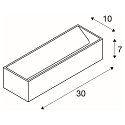 SLV LED Wall luminaire LOGS IN L, 17W, 3000K, 1100lm, TRIAC dimmable, silver/white