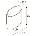 SLV LED Wall luminaire KENKUA SPOT LED, E27, 40W, 25�, 3000K, 200lm, chrome, glass milky