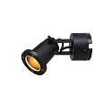 SLV Outdoor wall-/ceiling luminaire NAUTILUS 25, QPAR51, IP54 IK02, GU10 max. 11W, swiveling, matt black