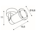 SLV Outdoor wall-/ceiling luminaire NAUTILUS 25, QPAR51, IP54 IK02, GU10 max. 11W, swiveling, matt black