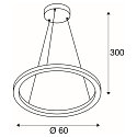 SLV LED Pendant luminaire ONE 60 DALI LED, 25W, 3000/4000K, 1400/1500lm, white