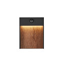 SLV LED Outdoor wall luminaire FLATT SENSOR LED, 16W, 3000/4000K, 600lm, IP54, anthracite/brown