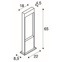 SLV LED Outdoor luminaire FLATT POLE LED Floor lamp, 9,7W, 3000/4000K, 400lm, IP65, 65cm, anthracite/brown