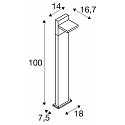 SLV LED Outdoor luminaire ABRIDOR POLE LED Floor lamp, 14W, 3000/4000K, 750lm, IP55, anthracite, 100cm