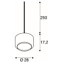 SLV Pendant luminaire PANTILO 28, E27, open cable end, copper