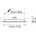 LED Ceiling recessed luminaire SENSER 12 LED, square, 440lm, IP20, white, 3000K