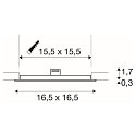 SLV LED Ceiling recessed luminaire SENSER 18 LED, square, 820lm, IP20, white, 3000K