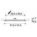 LED Ceiling recessed luminaire SENSER 24 LED, square, 1200lm, IP20, white, 3000K