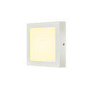 SLV LED Wall / Ceiling luminaire SENSER 18 CW, square, 880lm, IP20, white, 12W, 3000K