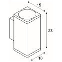 SLV Premium-LED Outdoor Wall luminaire ENOLA SQUARE UP/DOWN CCT, IP65 IK02, M-size, 19W 3000 / 4000K 1480 / 1680lm 38�, CRi>90
