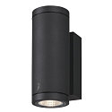 SLV LED Outdoor Wall luminaire ENOLA ROUND UP/DOWN CCT, IP65 IK06, S-size, 7W 3000/4000K 285/320lm 30�, CRi>90, anthracite