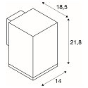 SLV Premium-LED Outdoor Wall luminaire ENOLA SQUARE SINGLE CCT, IP65 IK02, L-size, 35W 3000 / 4000K 3100 / 3400lm 30�, CRi>90