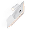 SLV LED Wall luminaire SOMNILA SPOT Indoor, 13W, 3000K, Spot 65lm,  incl. USB port, Spot left, white, back light 646lm