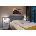 SLV LED Wall luminaire SOMNILA SPOT Indoor, 13W, 3000K, Spot 65lm,  incl. USB port, Spot left, white, back light 646lm