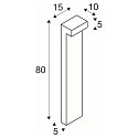 SLV LED Outdoor luminaire L-LINE OUT FL Pole LED Floor lamp, horizontal, CCT switch, 3000/4000K, 490/530lm, IP65, anthracite, 80cm