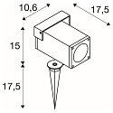 SLV Ground spike luminaire THEO BRACKET SP QPAR51, GU10, IP65, anthracite