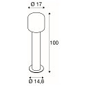 SLV LED Outdoor luminaire OVALISK 100 FL LED Floor lamp, CCT switch, 3000/4000K, 560/600lm, IP65, anthracite