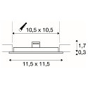 SLV LED Ceiling recessed luminaire SENSER 12 DL, square, 6W, 440lm, IP20, white, 4000K