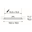 SLV LED Ceiling recessed luminaire SENSER 18 DL, square, 9,7W, 820lm, IP20, white, 4000K