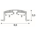 SLV Accessories for LED Strip GRAZIA 60 Recessed profile, IP20, 1,5m, white