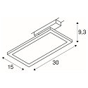 SLV LED 1-phase spot PANEL TRACK, square, 15x30cm, 18W, 3000K, white