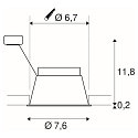 Ceiling recessed luminaire HORN GU10, 25W, blower door tested, black