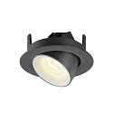 SLV LED Ceiling recessed luminaire NUMINOS� GIMBLE XS, 4000K, 20�, black/white