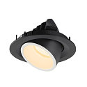 SLV LED Ceiling recessed luminaire NUMINOS� GIMBLE M, 3000K, 20�, black/white
