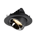 SLV LED Ceiling recessed luminaire NUMINOS� GIMBLE M, 3000K, 40�, black/chrome