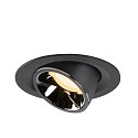SLV LED Ceiling recessed luminaire NUMINOS� GIMBLE M, 3000K, 55�, black/chrome