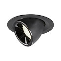 LED Ceiling recessed luminaire NUMINOS� GIMBLE M, 4000K, 55�, black/chrome