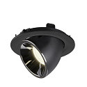 SLV LED Ceiling recessed luminaire NUMINOS� GIMBLE L, 4000K, 40�, black/chrome