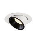 SLV LED Ceiling recessed luminaire NUMINOS� GIMBLE L, 4000K, 55�, white/black