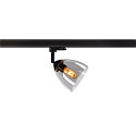SLV 3-phase spot PARA CONE GL GU10, transparent, bamboo
