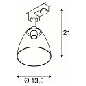 SLV 3-phase spot PARA CONE GL GU10, transparent, bamboo