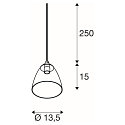 Pendant luminaire PARA CONE GL GU10, transparent, black