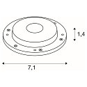 SLV LED module SMALL PLOT, 3W, 3000K, CRI80, 180�, frosted, stainless steel