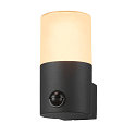 SLV Wall luminaire GRAFIT, E27, round, sensor, anthracite