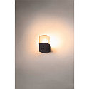 SLV Wall luminaire GRAFIT, E27, square sensor, anthracite