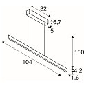 SLV Pendant luminaire ONE LINEAR 100 PHASE up/down, 24W, 2700/3000K, black