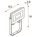 SLV LED Wall / Ceiling luminaire FLOODI S, 9,3W, 3000K, 100�, anthracite/transparent