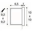 SLV wall recessed luminaire CONCRETO EL WING square, indirect, switchable IP65, grey, black 