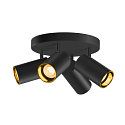 wall and ceiling luminaire ASTO TUBE CW QUADRUPLE 4 flames, round, cardanic swivelling GU10 IP20, black dimmable