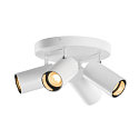 SLV wall and ceiling luminaire ASTO TUBE CW QUADRUPLE 4 flames, round, cardanic swivelling GU10 IP20, white dimmable