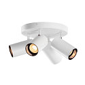 SLV wall and ceiling luminaire ASTO TUBE CW QUADRUPLE 4 flames, round, cardanic swivelling GU10 IP20, white dimmable