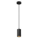 pendant luminaire ASTO TUBE 1 flame, round, rigid GU10 IP20, black dimmable