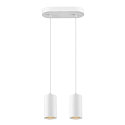 pendant luminaire ASTO TUBE 2 flames, rigid, long GU10 IP20, white dimmable